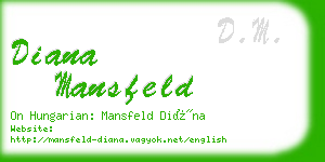 diana mansfeld business card